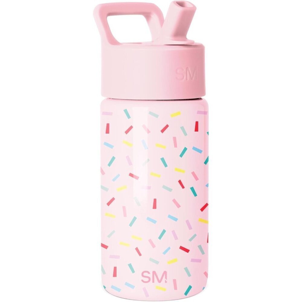 Stainless Steel Kids Water Bottle 14oz Straw Lid